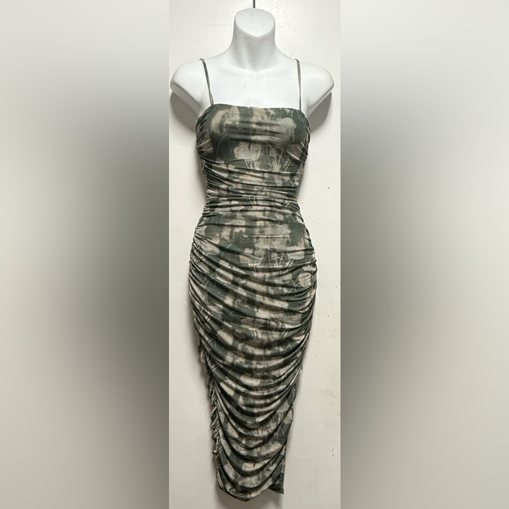 Windsor Camouflage Ruched Mini Dress Size S